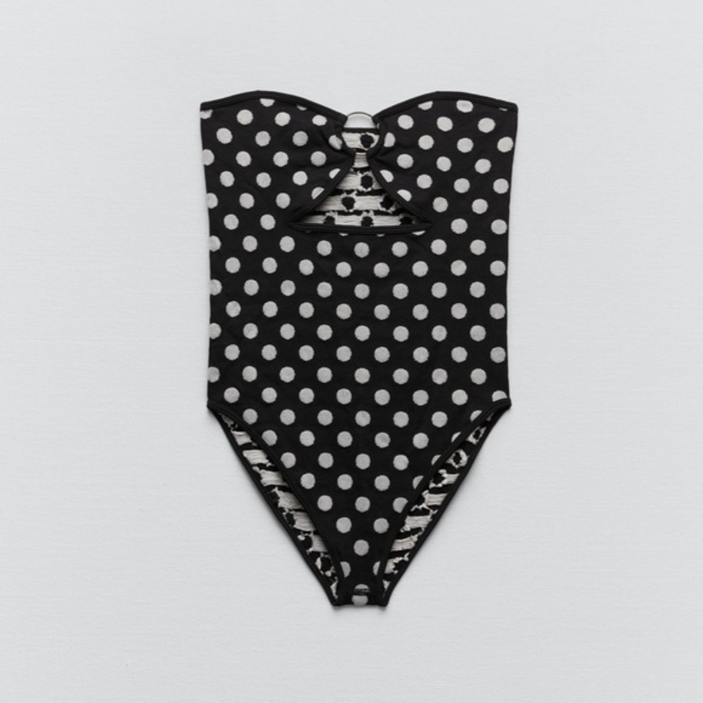 Zara NWT polka dot bodysuit with ring detail - Picture 8 of 10